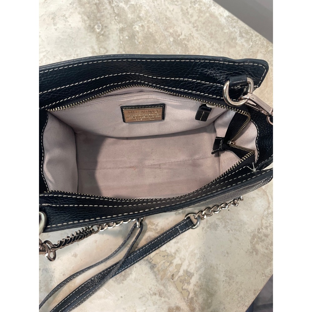 Valentino Black Leather Crossbody Chain Strap Shoulder Bag - Picture 6 of 6